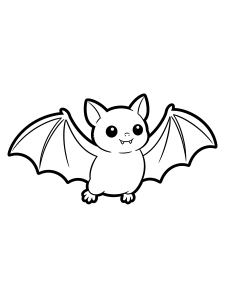 Halloween Bat Coloring Page – free printable black and white line art