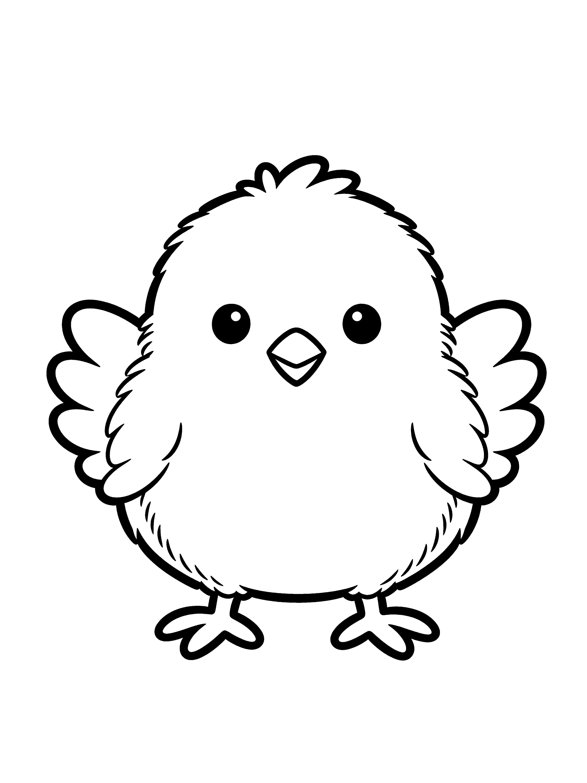 Chick Coloring Page – free printable black and white line art