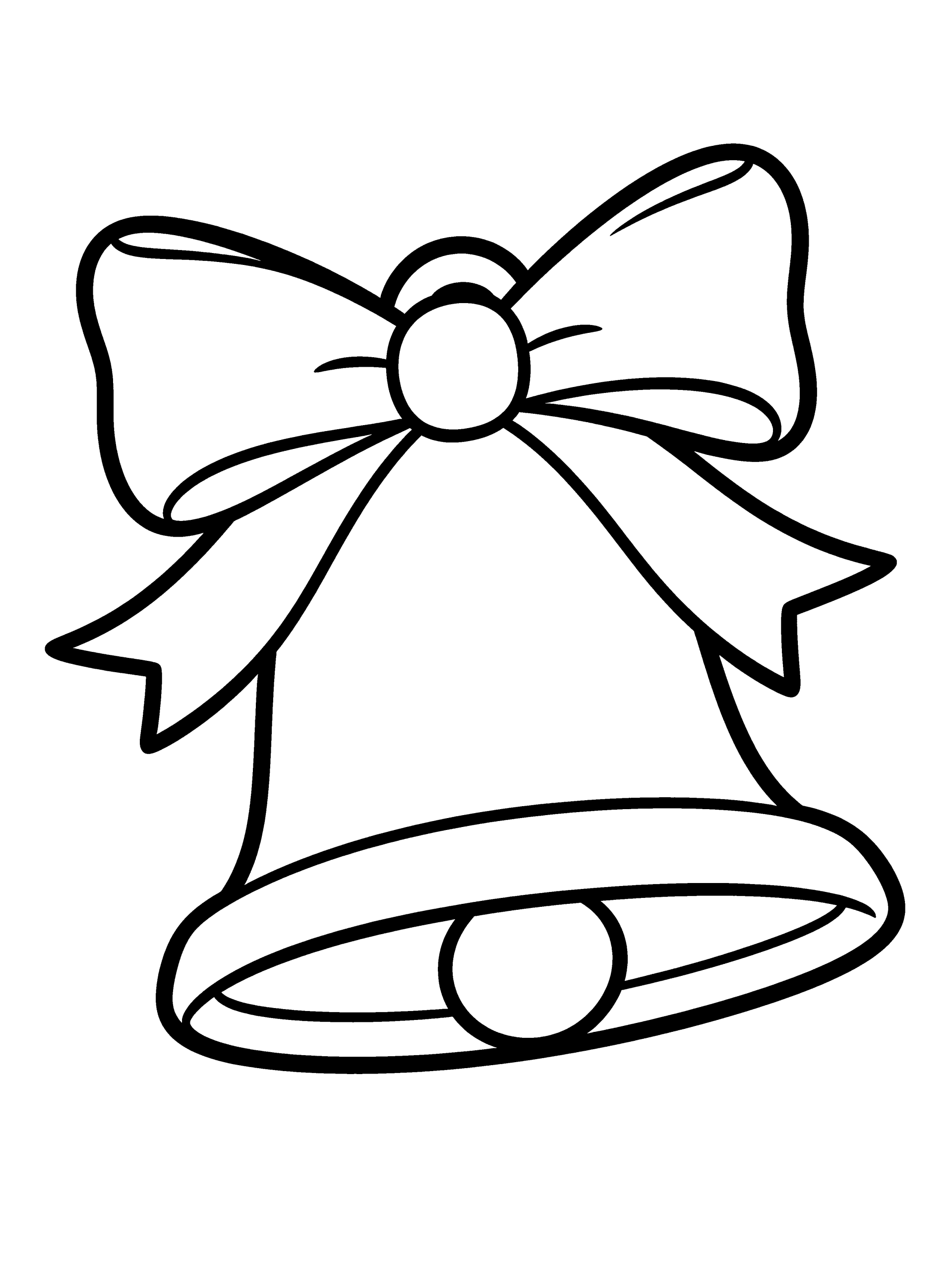 Christmas Bell Coloring Page – free printable black and white line art