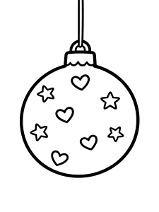 Christmas Hanging Ornaments Coloring Page – free printable black and white line art