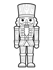 Christmas Nutcracker Coloring Page – free printable black and white line art