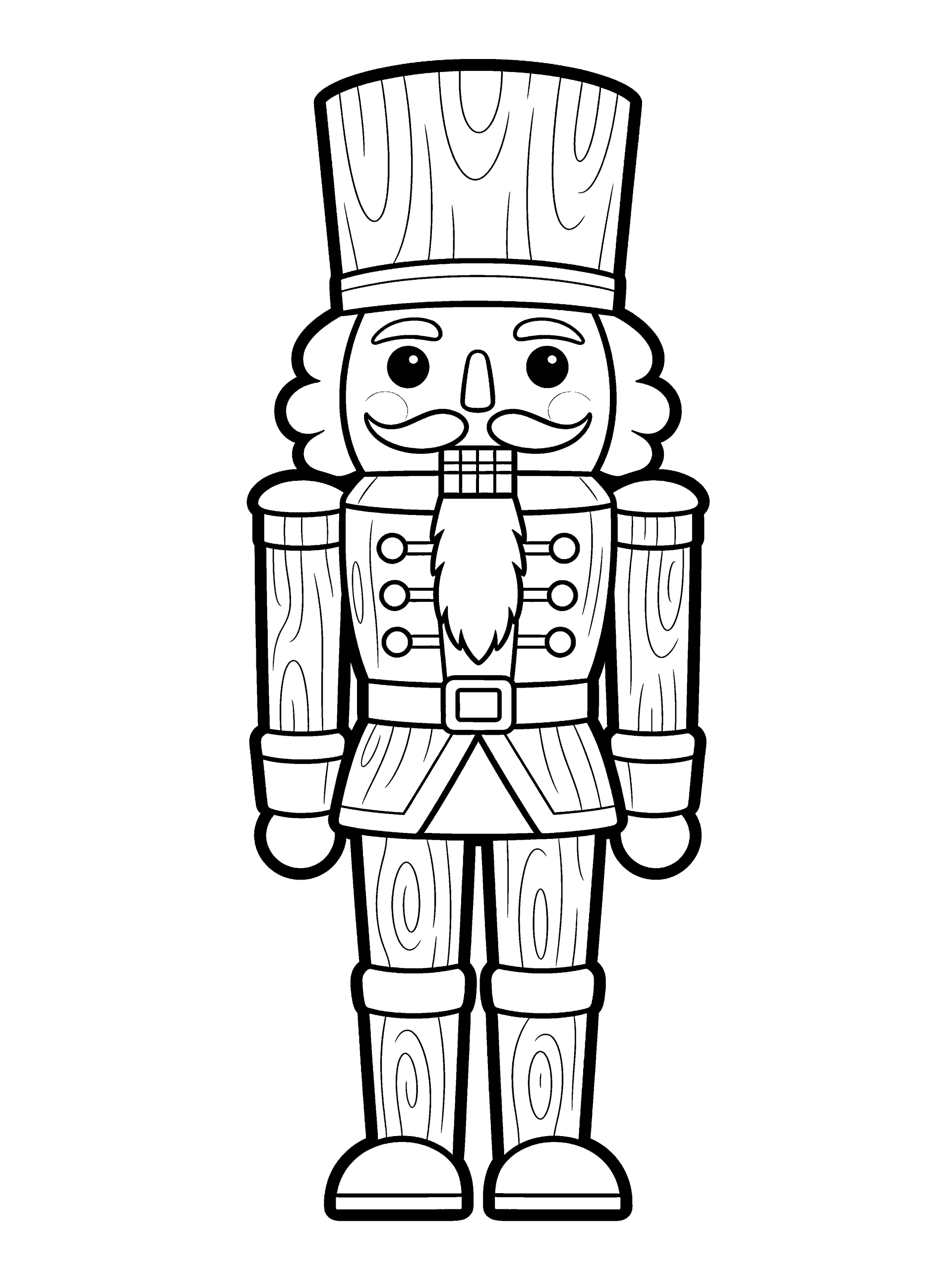 Christmas Nutcracker Coloring Page – free printable black and white line art
