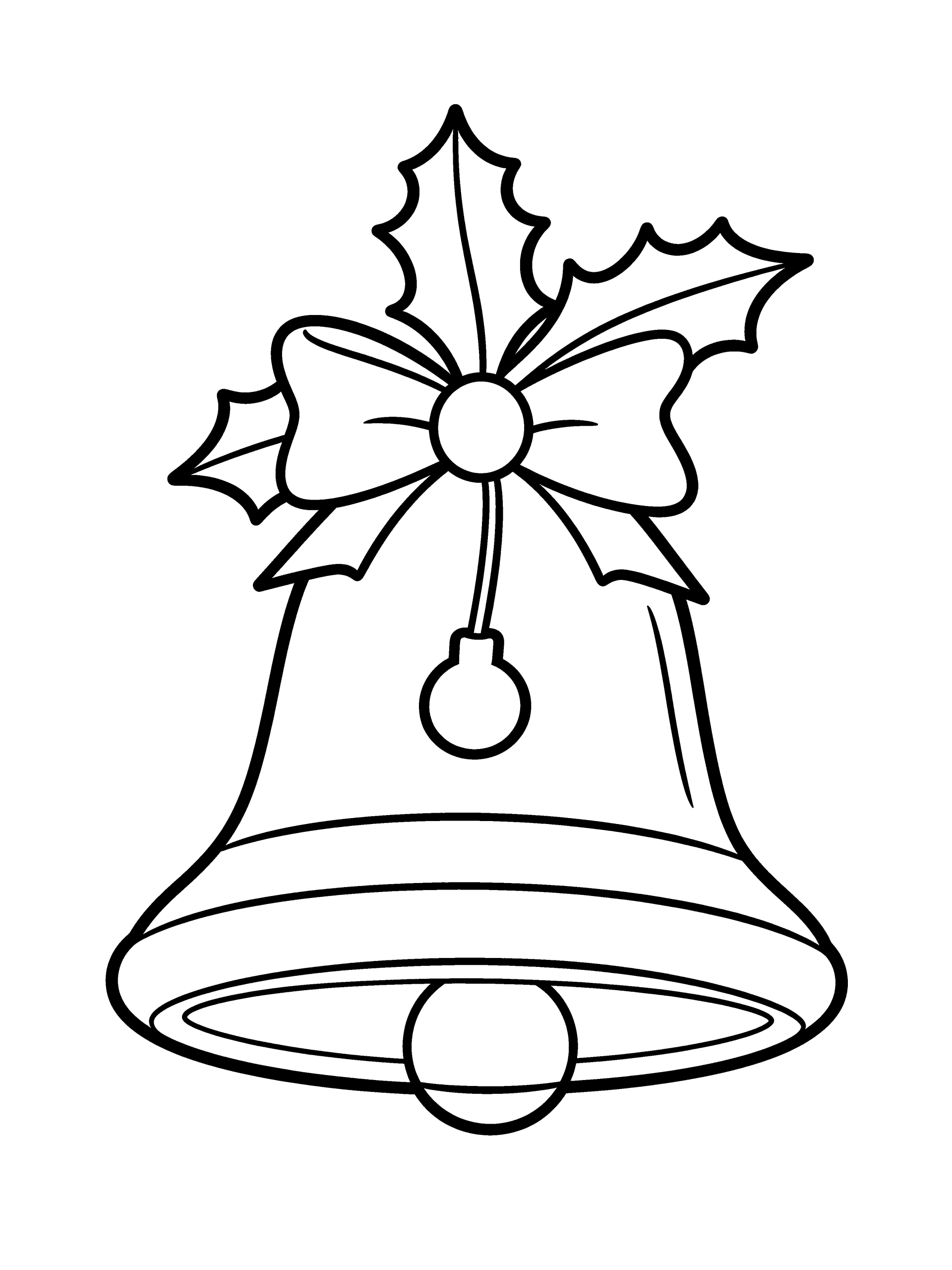 Christmas Sleigh Bells Coloring Page – free printable black and white line art