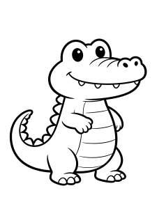 Crocodile Coloring Page – free printable black and white line art
