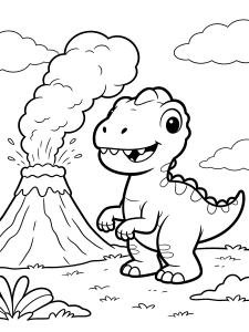 Dinosaur Dinosaur Near a Coloring Page – free printable black and white line art