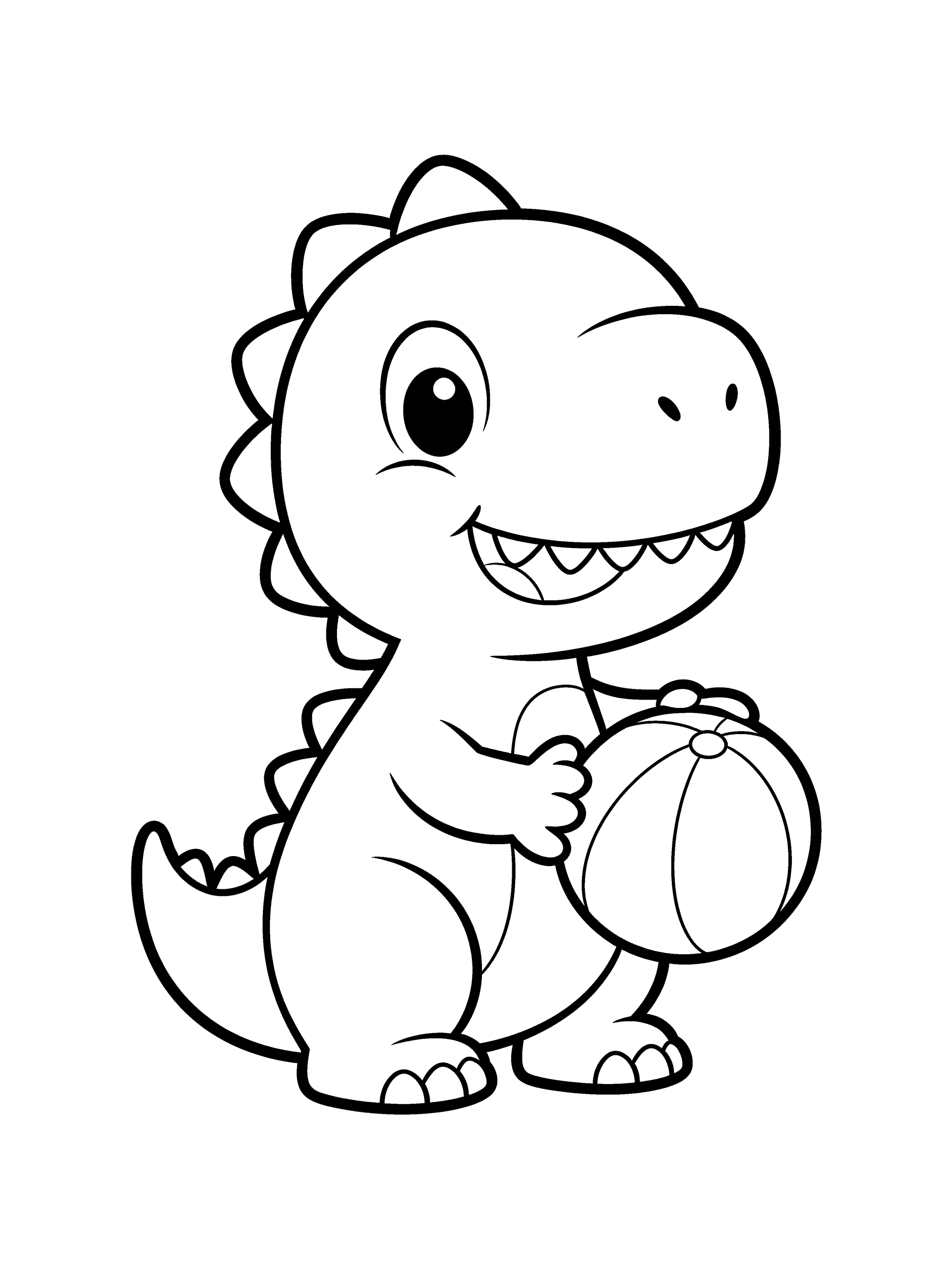 Dinosaur Dinosaur with a Coloring Page – free printable black and white line art