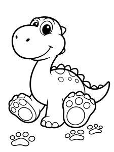 Dinosaur Dinosaur with Big Coloring Page – free printable black and white line art