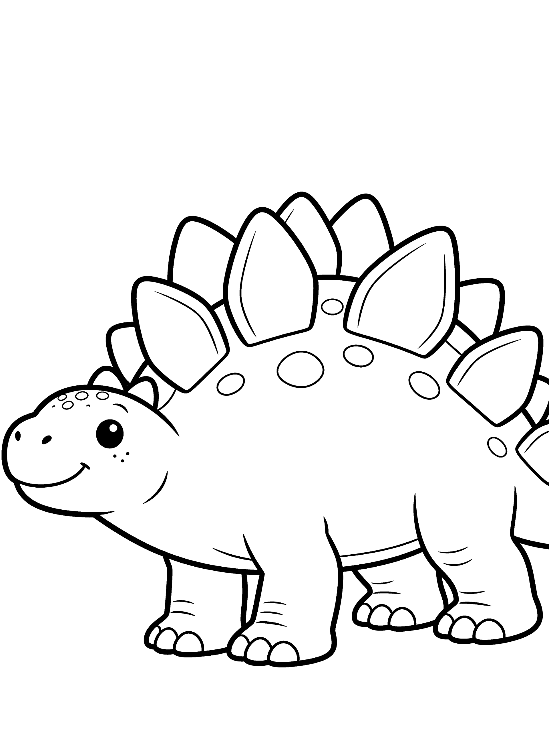 Dinosaur Stegosaurus with Plates Coloring Page – free printable black and white line art
