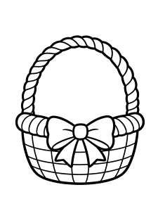 Easter Basket with a Coloring Page – free printable black and white line art