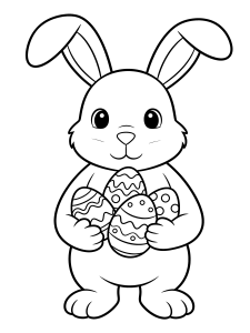 Easter Bunny Ears with Coloring Page – free printable black and white line art