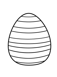 Easter Egg with Stripes Coloring Page – free printable black and white line art