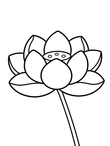 Flower Lotus Flower Coloring Page – free printable black and white line art