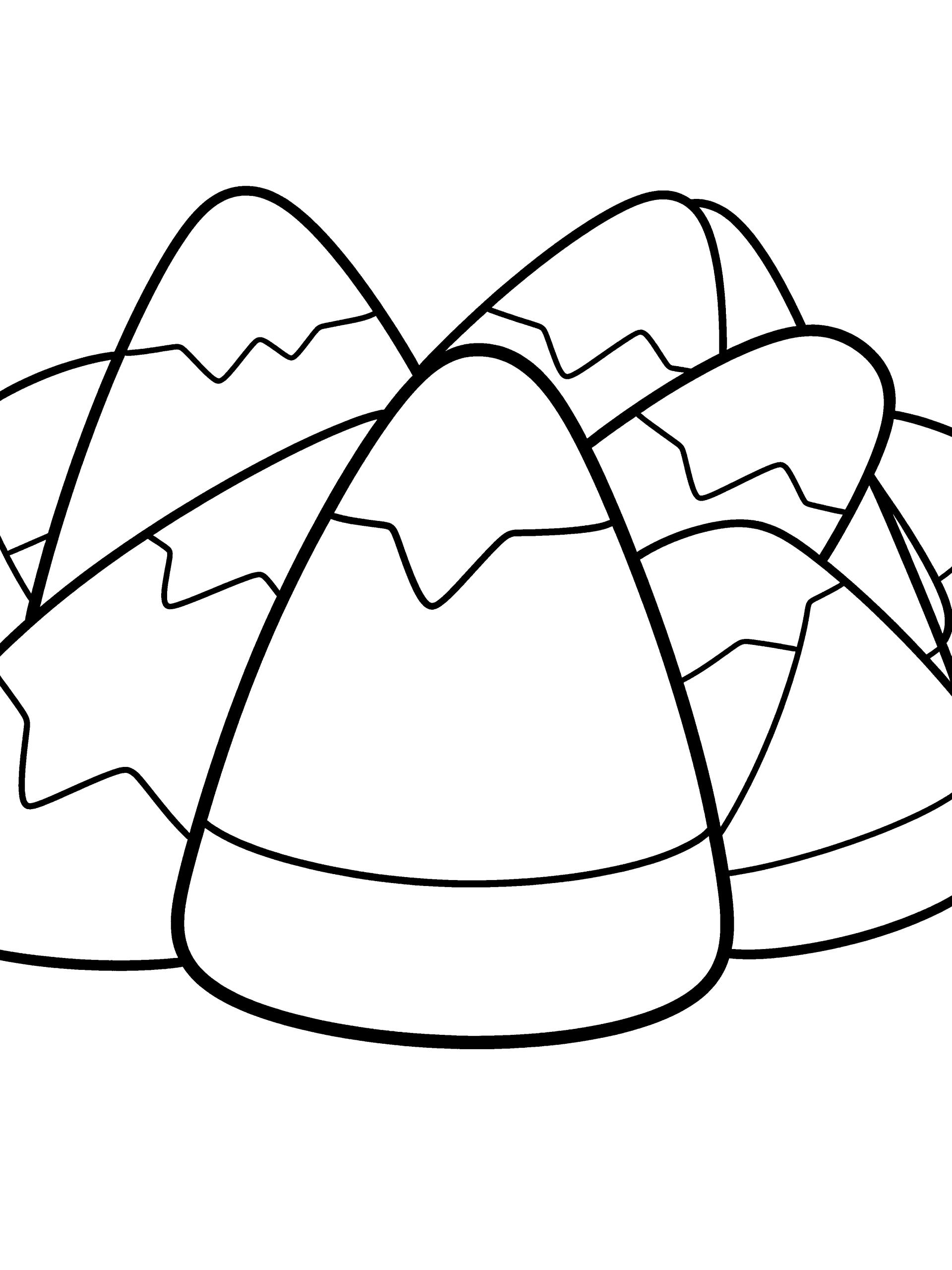 Halloween Candy Corn Pile Coloring Page – free printable black and white line art