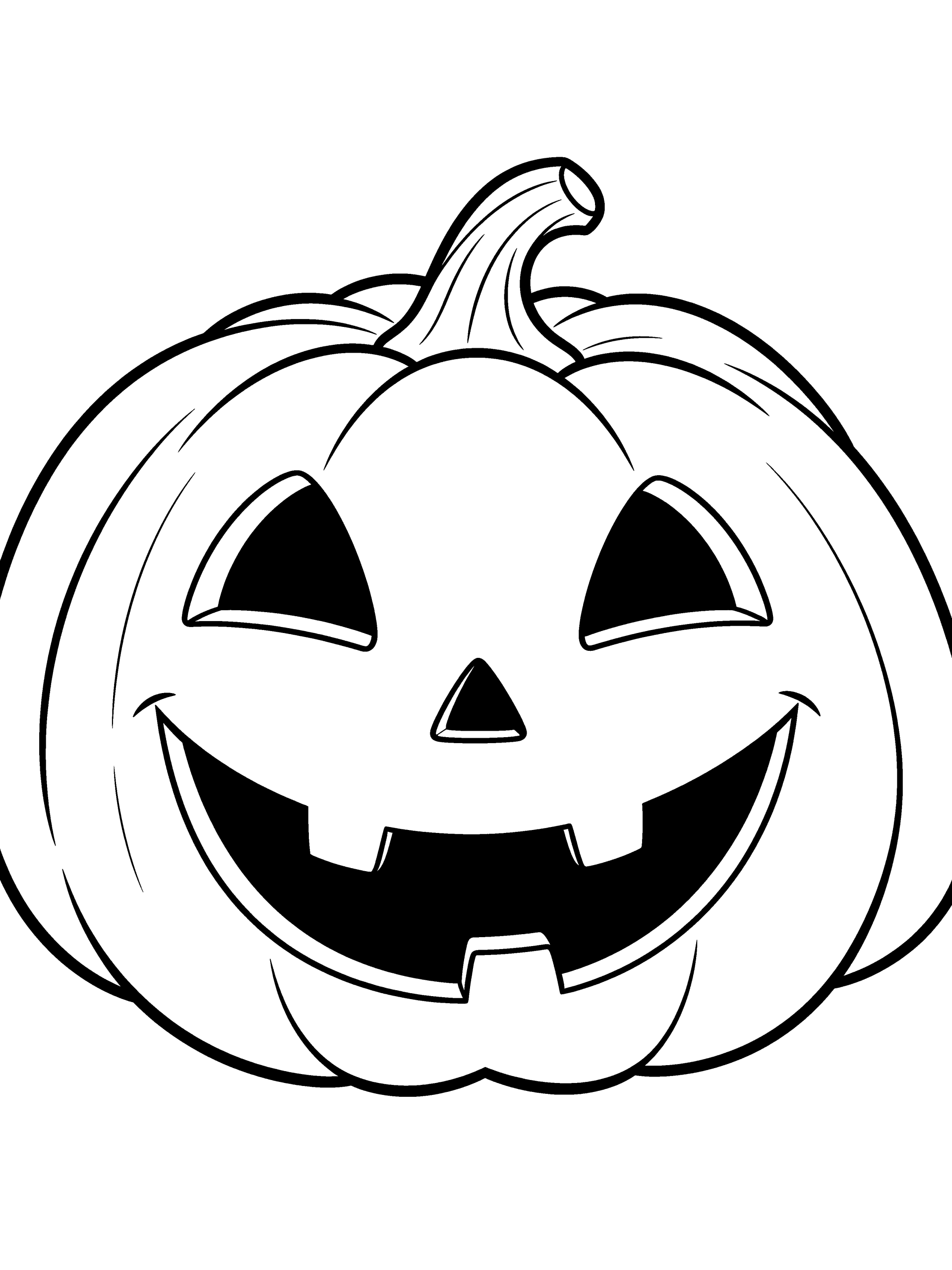 Halloween Jack O Lantern with a Coloring Page – free printable black and white line art