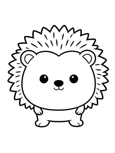 Hedgehog Coloring Page – free printable black and white line art