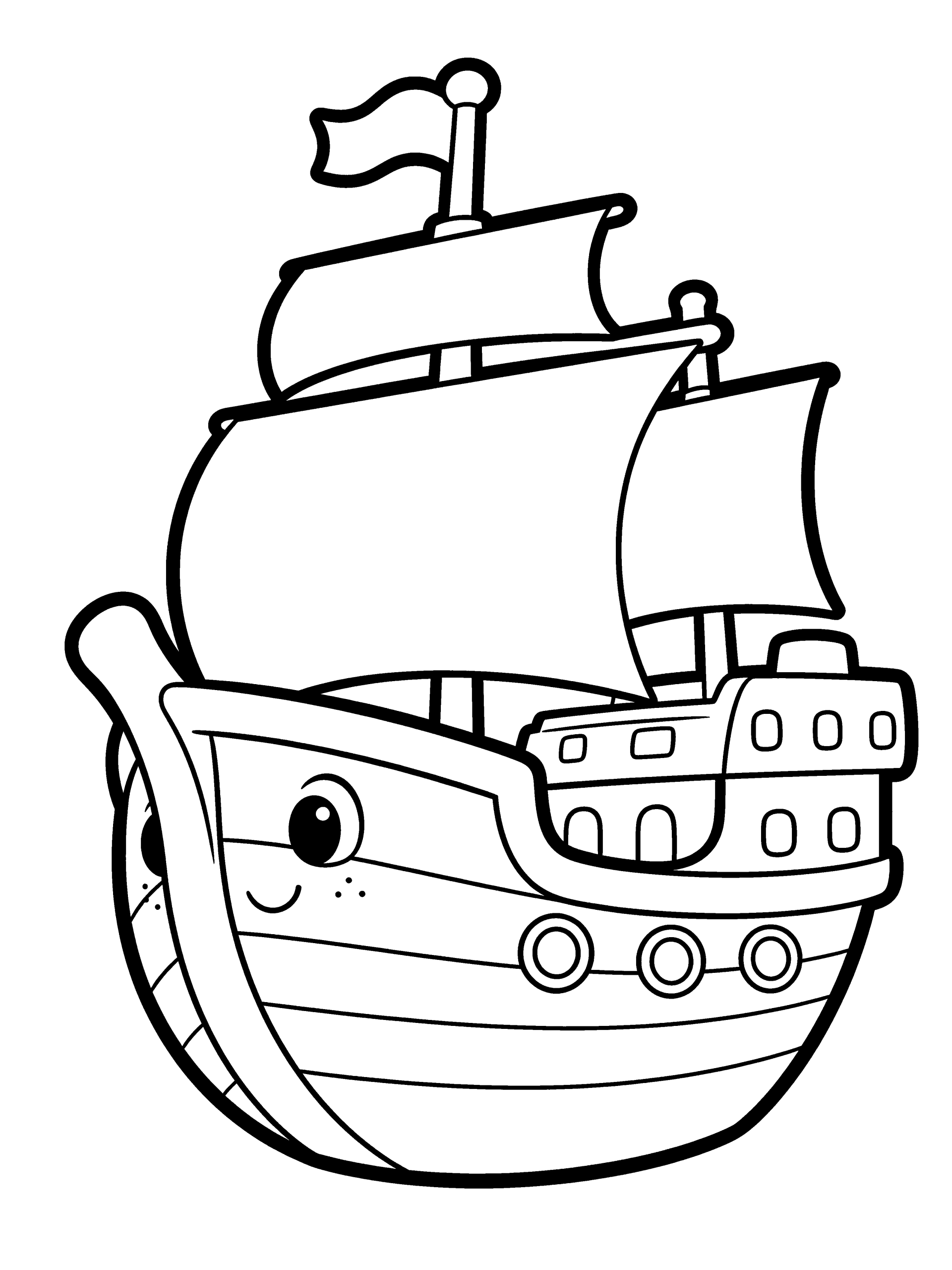 Mayflower Ship Coloring Page – free printable black and white line art