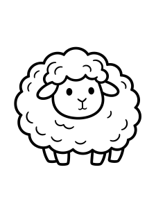 Sheep Coloring Page – free printable black and white line art