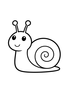 Snail Coloring Page – free printable black and white line art