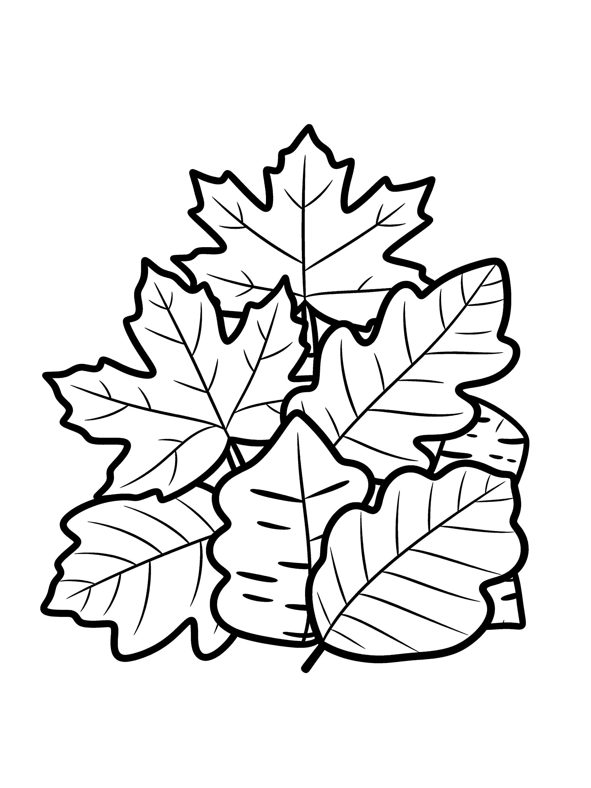 Thanksgiving Pile of Autumn Coloring Page – free printable black and white line art