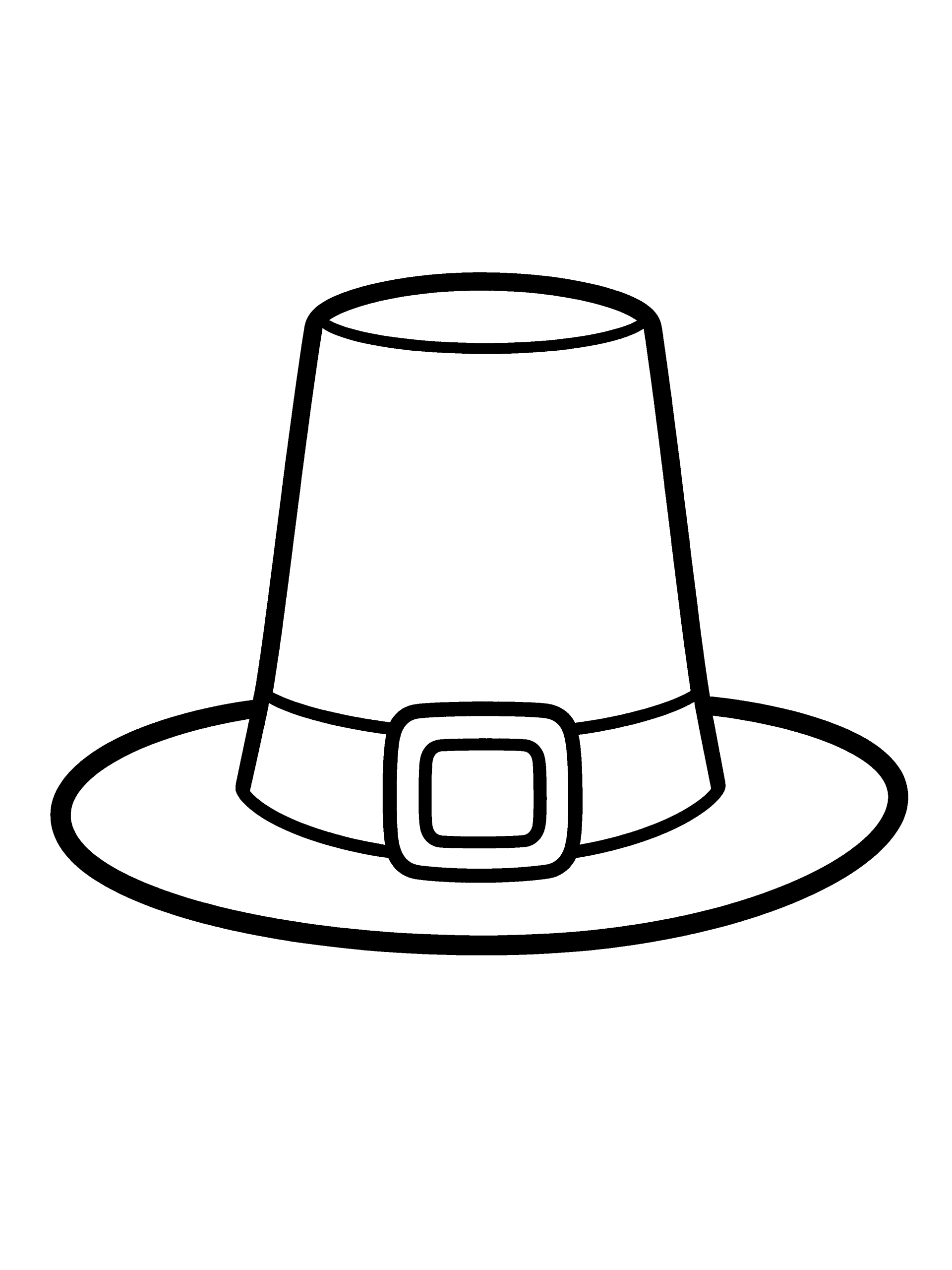 Thanksgiving Pilgrim Hat Coloring Page – free printable black and white line art