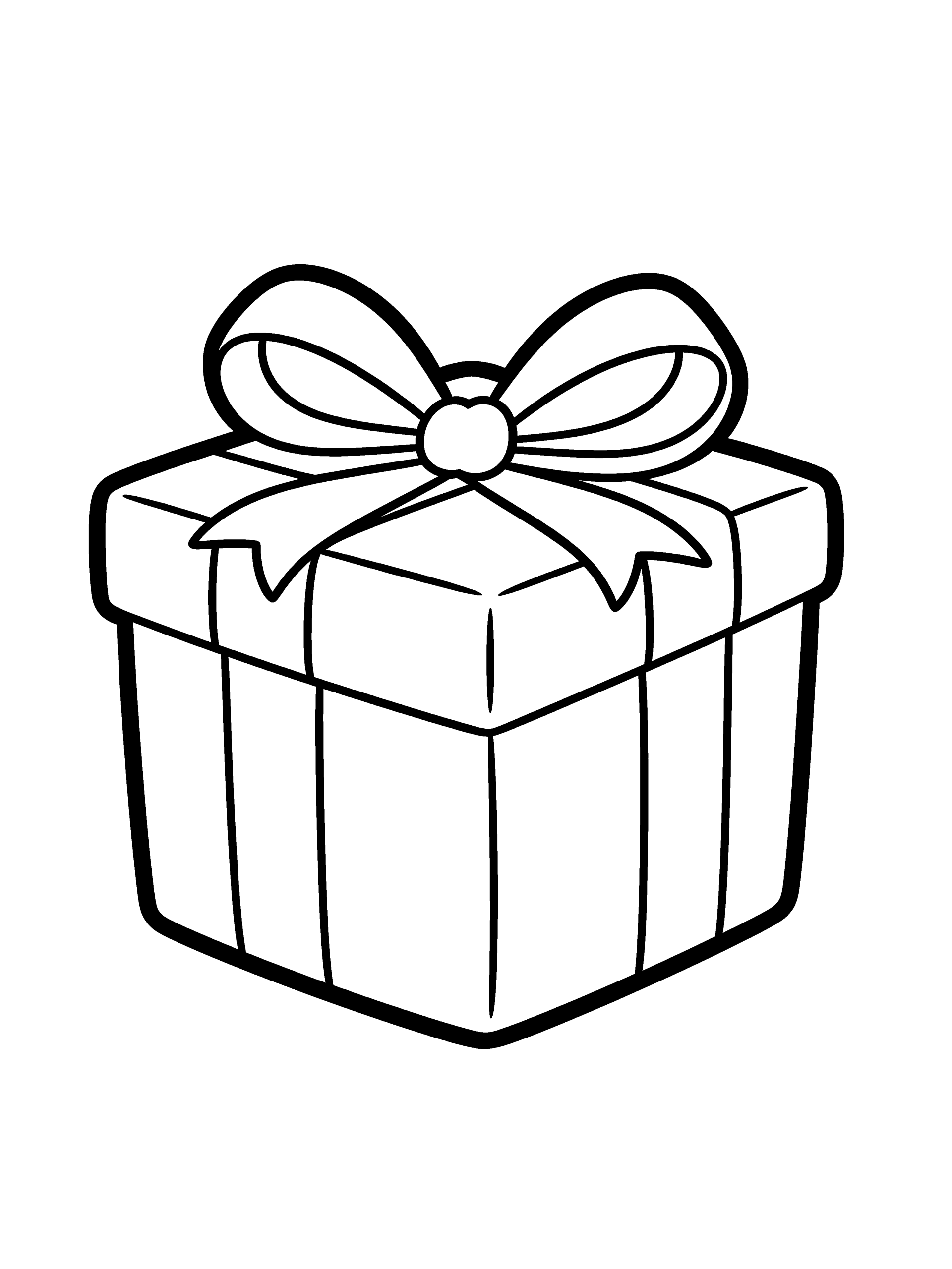 Valentine Gift Box with Coloring Page – free printable black and white line art