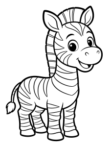 Zebra Coloring Page – free printable black and white line art
